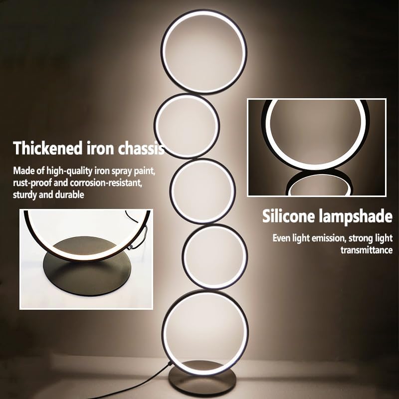 モダンな LED フロアランプ、リモコンとフットスイッチ付きの 5 つの